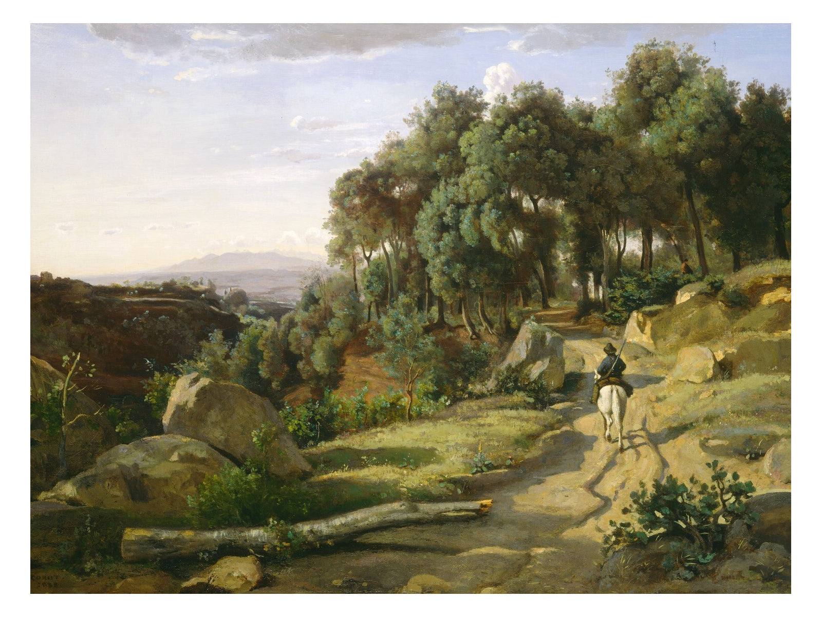 Jean-Baptiste-Camille Corot's oil painting A View near Volterra