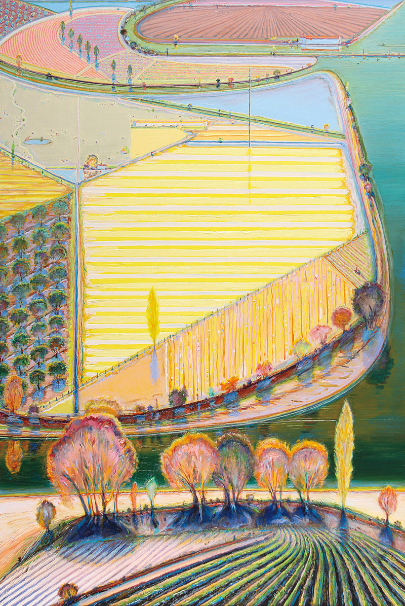 Green River Lands by Wayne Thiebaud, 0il, 1998, collection of Matthew Bult